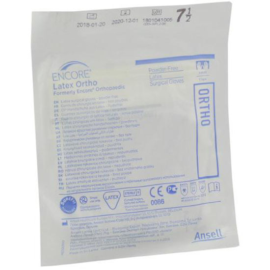 Латексные хирургические перчатки стерильные ENCORE® Latex Ortho размер 7.5